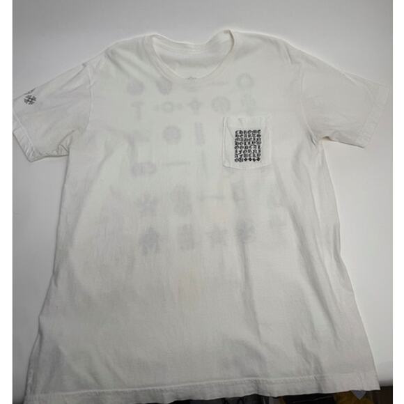 Men's Chrome Hearts White Gradient Logo Eye Chart T-Shirt Size XL - Picture 1 of 12